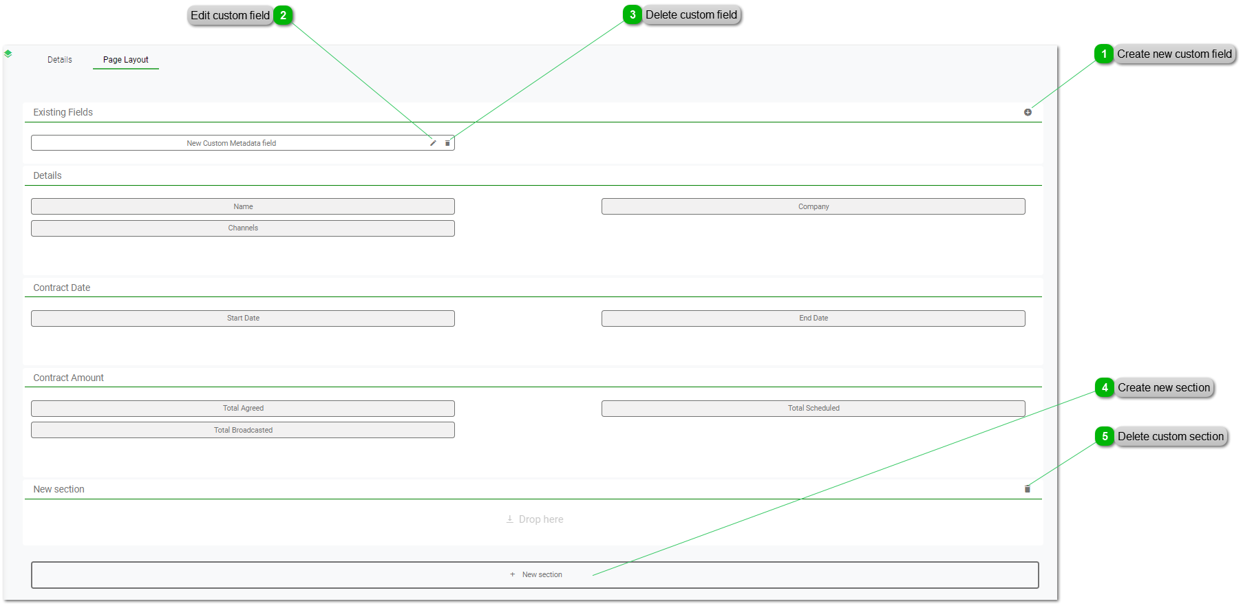 How to add, modify or delete metadata fields in the layout