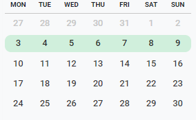 1. Calendar