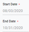 3. Start / End Dates