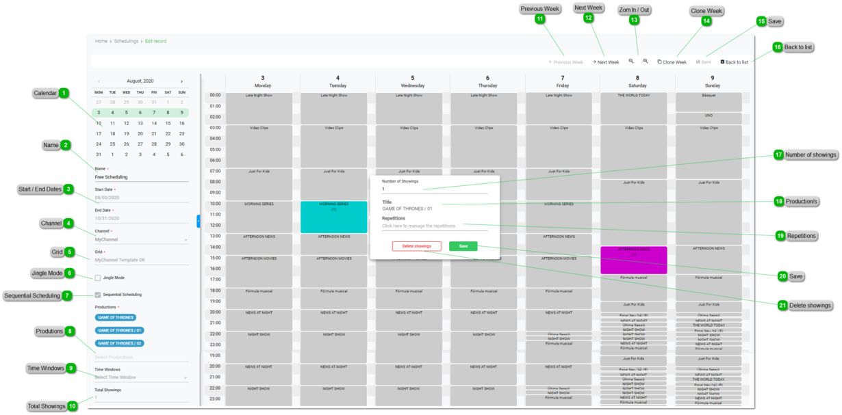 How to edit Schedulings