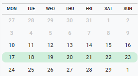 1. Calendar