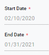 4. Start / End Dates