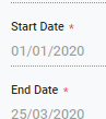 4. Start / End Dates