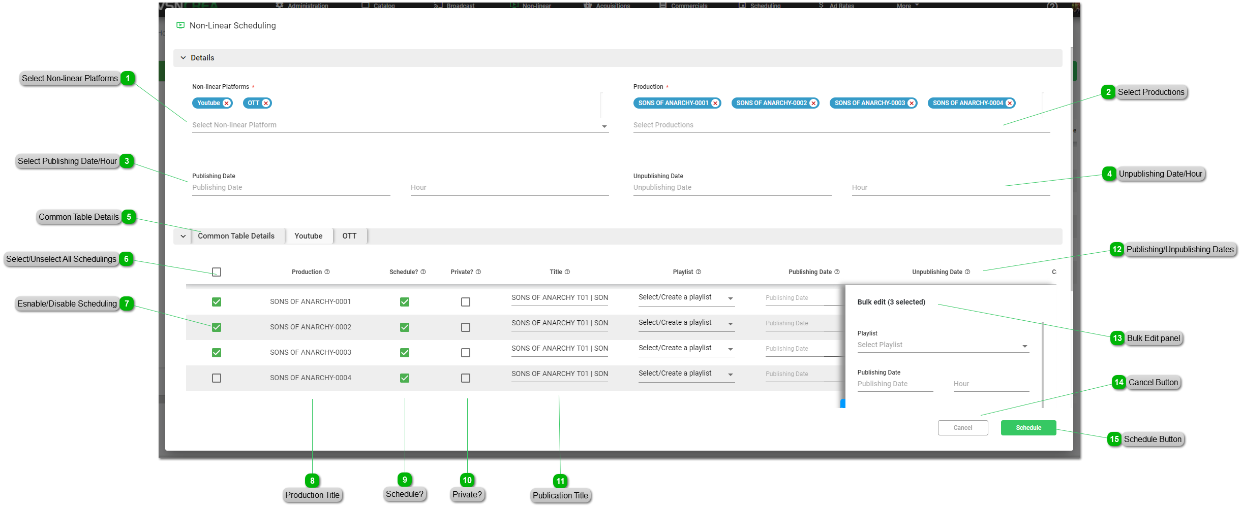 How to manage Non-linear Schedulings